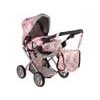 Alice kočárek pro panenky 9346 kombinovaný růžový s kytičkami