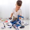 Interaktivní letadlo s autíčky, světly a zvuky DIY Airplane - modré