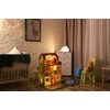 Ecotoys dřevěný domeček pro panenky s LED osvětlením rezidence Florence