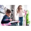 Dětská elektronická kytara se stativem a mikrofonem Guitar Micset - růžová