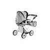 Alice kočárek pro panenky 9346 kombinovaný černo-bílý