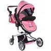 Kombinovaný kočárek pro panenky 2v1 Princess černo-růžový