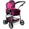 Alice velký sportovní kočárek pro panenky 3v1 - 9662 černo - růžový vzor
