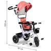 Ecotoys dětská tříkolka se sklopnou stříškou Basic růžová