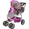 Alice velký sportovní kočárek pro panenky 3v1 - 9662 šedo-růžový