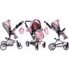 Kombinovaný kočárek pro panenky 2v1 Princess šedo-růžový
