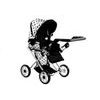 Alice kočárek pro panenky 9346 kombinovaný černo-bílý