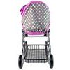 Alice kočárek pro panenky kombinovaný 5246W šedo-růžová