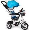 Ecotoys dětská tříkolka s otočným sedadlem modrá - gumová kola