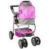 Alice velký sportovní kočárek pro panenky 3v1 - 9662 šedo-růžový