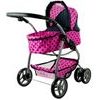 Alice velký sportovní kočárek pro panenky 3v1 - 9662 růžový s puntíkama