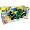 Traktor se lžící a bagrem, zeleno-žlutý