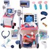 Dětský lékařský vozík Medical Cart se zvukem a příslušenstvím - růžový