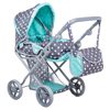 Doris kočárek pro panenky kombinovaný - 9346 šedo-mentolový