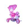 Dětská tříkolka s vodící tyčí Pejsek růžová