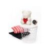 Medvídek z růží bílý s červeným srdcem Rose Bear 40 cm