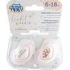 Canpol Babies Canpol Babies 2 ks symetrických silikonových dudlíků, 6-18m+, Little princess, růžový