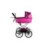 Kočárek pro panenky Alice Retro růžovo-černý vzor