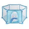 Dětská ohrádka Hexagon Fence se 40 míčky - světle modrá