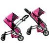 Kočárek pro panenky 2v1 Alice - růžový