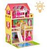 Ecotoys dřevěný domeček pro panenky s LED osvětlením rezidence Florence