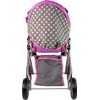 Kočárek pro panenky Alice 9346D kombinovaný šedo-růžový