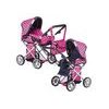 Doris kočárek pro panenky kombinovaný - 9346 růžový s puntíkama