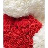 Medvídek z růží bílý s červeným srdcem Rose Bear 25 cm