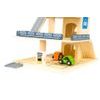 Ecotoys dřevěná garáž se 2 autíčky, výtahem a helikoptérou Wooden Garage