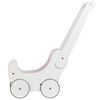 Ecotoys dětské dřevěné chodítko kočárek Bílé