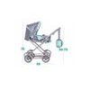 Doris kočárek pro panenky kombinovaný 9346W mentolově šedá
