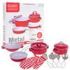 Sada dětského kovového nádobí s kuchyňskou rukavicí Red Kitchenware