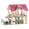 Ecotoys dřevěný domeček pro panenky Modern + 4 panenky