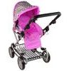 Alice kočárek pro panenky kombinovaný 5246W šedo-růžová
