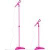 Dětská elektronická kytara se stativem a mikrofonem Guitar Micset - růžová