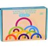 Dřevěné Montessori vzdělávací puzzle barevná duha + úkoly