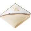 Dětská osuška 100x100 Akuku béžová s medvídkem, Béžová