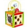Ecotoys dřevěná edukační kostka s labyrintem 5v1