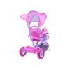 Dětská tříkolka s vodící tyčí Pejsek růžová