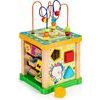 Ecotoys dřevěná edukační kostka s labyrintem Game Cube 5v1