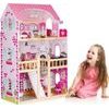 Ecotoys dřevěný domeček pro panenky s LED osvětlením Maryland