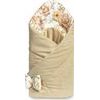 Oboustranná dětská zavinovačka - béžové květy 75x75 cm