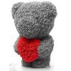 Medvídek z růží šedý s červeným srdcem Rose Bear 60 cm