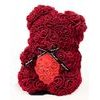 Medvídek z růží bordo s červeným srdcem Rose Bear 25 cm