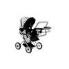 Alice kočárek pro panenky 9346 kombinovaný černo-bílý