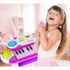 Dětské elektronické klávesy s mikrofonem a židličkou Music Keyboard růžové