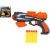 Pistole oranžová na pěnové náboje + 5ks nábojů - oranžová