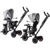 Dětská tříkolka Tiny Bike s otočným sedadlem 3v1 šedá