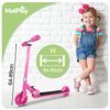 Dětská skládací koloběžka s hliníkovým rámem a svítícími koly - růžová