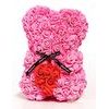 Medvídek z růží růžový s červeným srdcem Rose Bear 25 cm